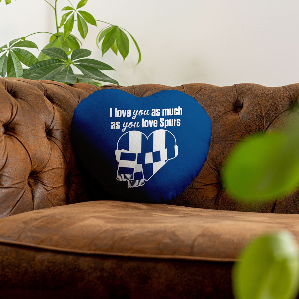 Love You as much as You Love Spurs - Heart Shaped Cushion