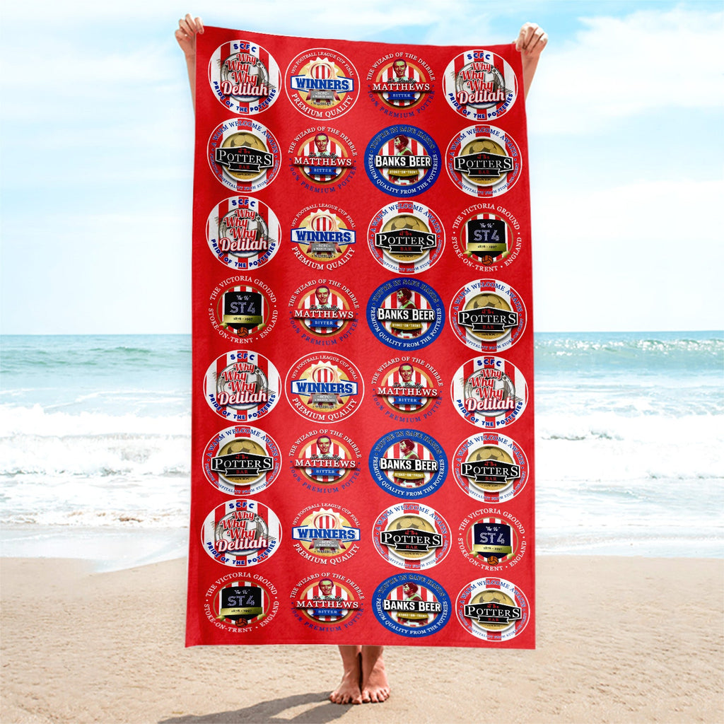 Stoke - Football Legends - Microfibre Beach Towel - 150cm x 75cm