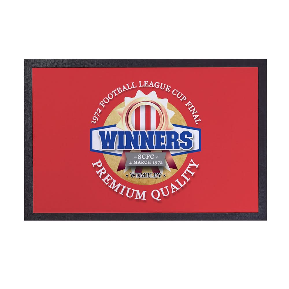 Stoke League Cup_ - Football Legends - Door Mat -60cm X 40cm