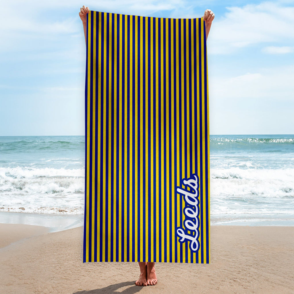 Leeds - Stripes - Microfibre Retro Beach Towel - 150cm x 75cm