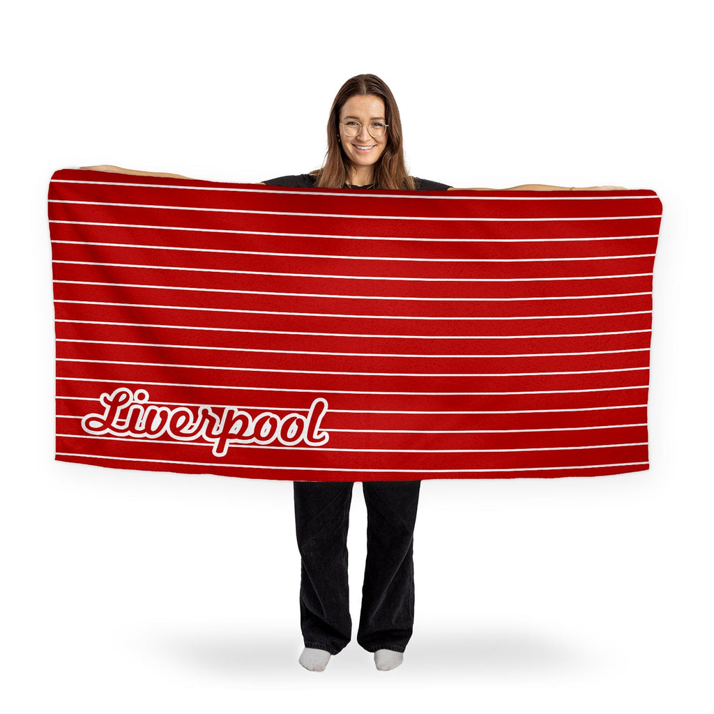 Liverpool - Stripes - Microfibre Retro Beach Towel - 150cm x 75cm