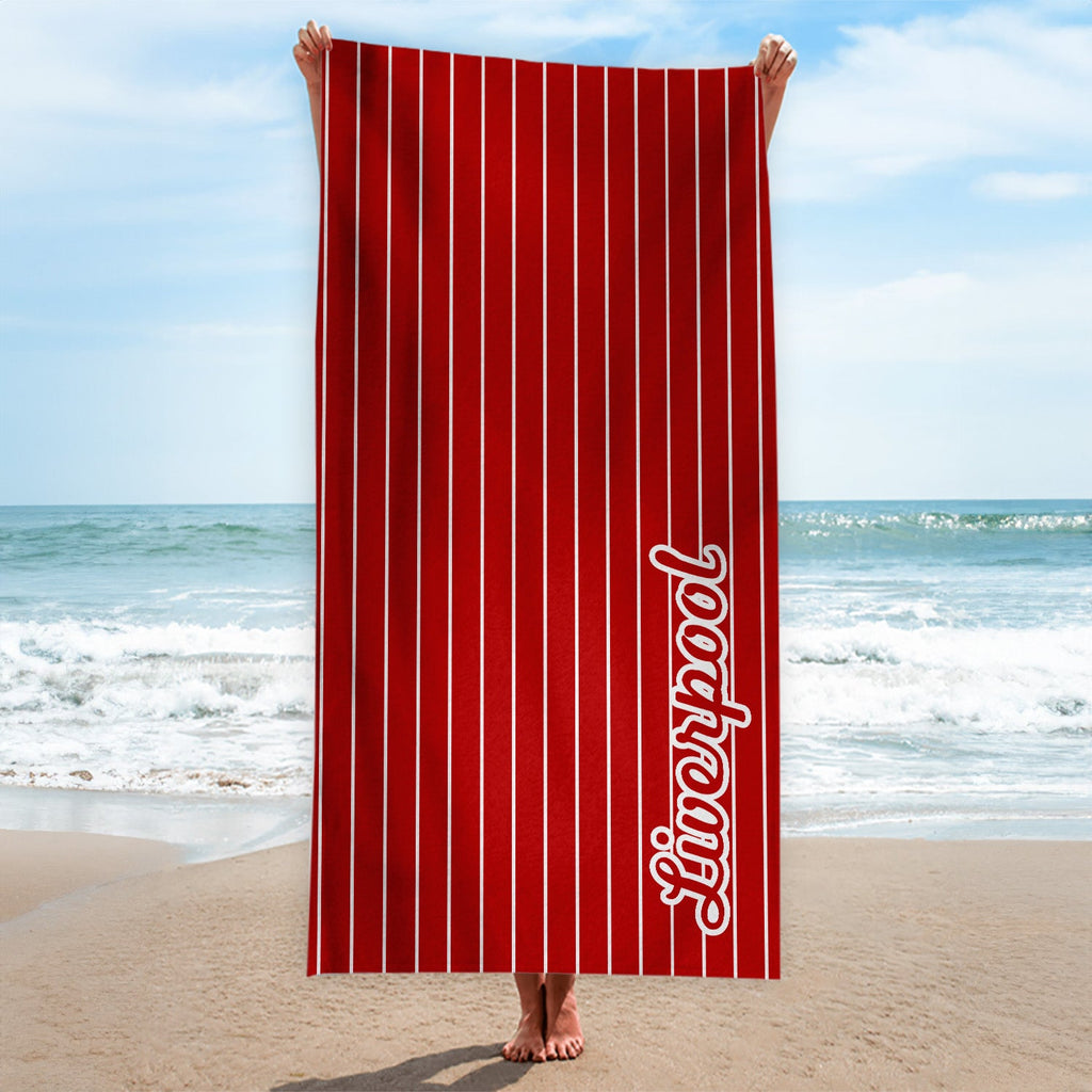 Liverpool - Stripes - Microfibre Retro Beach Towel - 150cm x 75cm