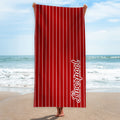 Liverpool - Stripes - Microfibre Retro Beach Towel - 150cm x 75cm