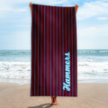 West Ham - Stripes - Microfibre Retro Beach Towel - 150cm x 75cm