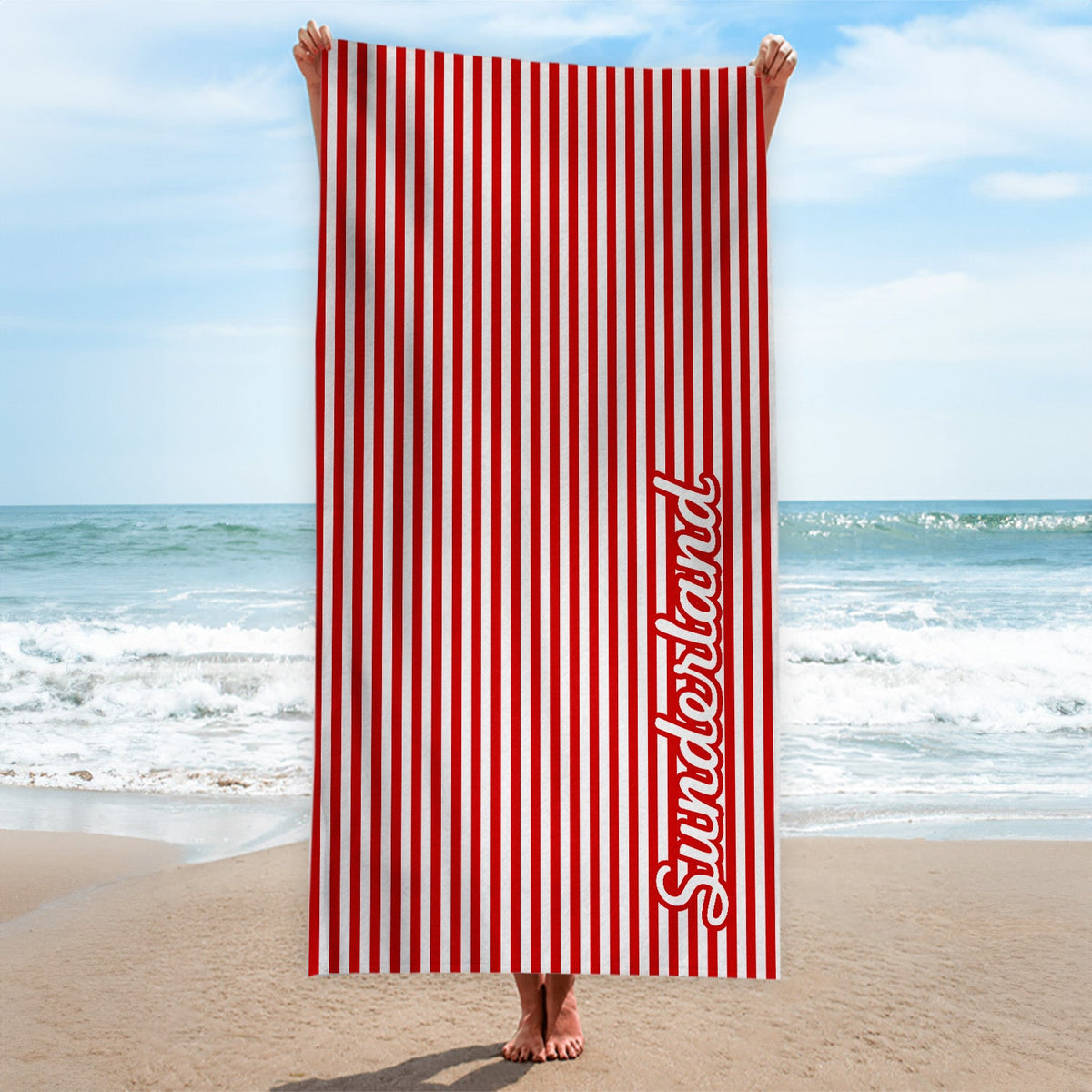 Sunderland - Stripes - Microfibre Retro Beach Towel - 150cm x 75cm