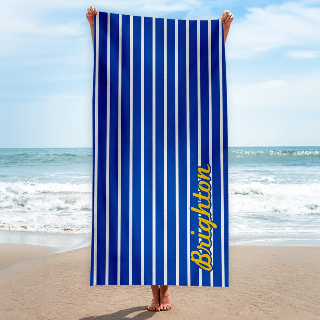 Brighton - Stripes - Microfibre Retro Beach Towel - 150cm x 75cm