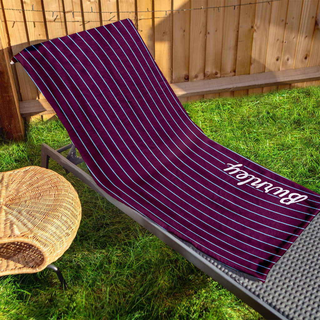 Burnley - Stripes - Microfibre Retro Beach Towel - 150cm x 75cm