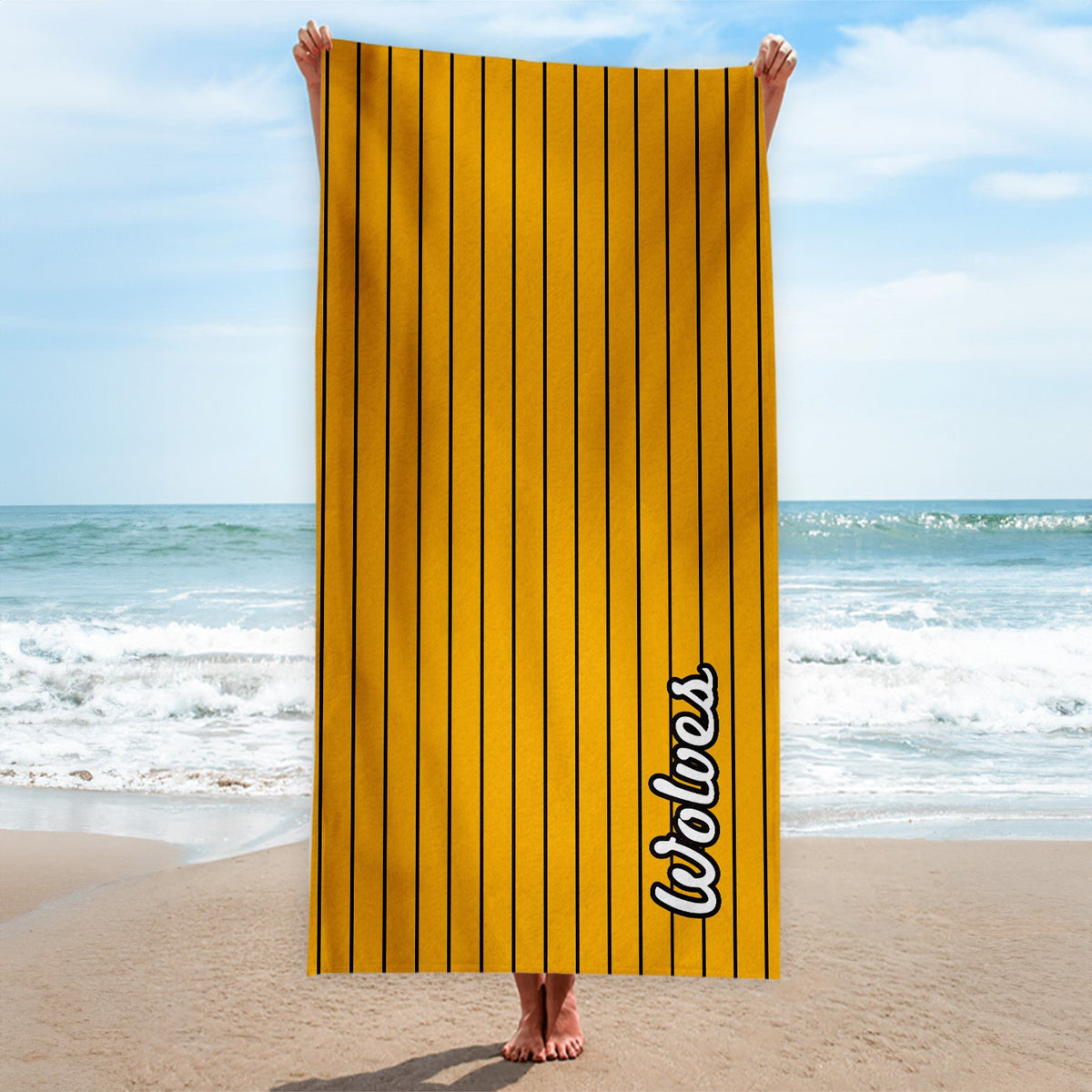 Wolverhampton - Stripes - Microfibre Retro Beach Towel - 150cm x 75cm