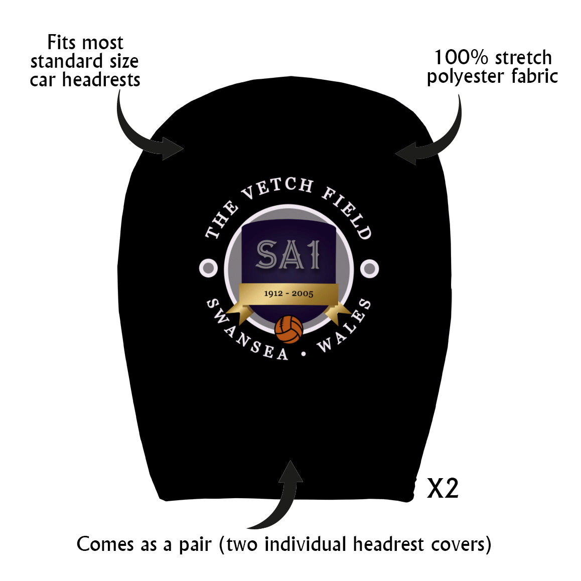 Swansea Vetch - Football Legends - Headrest Cover