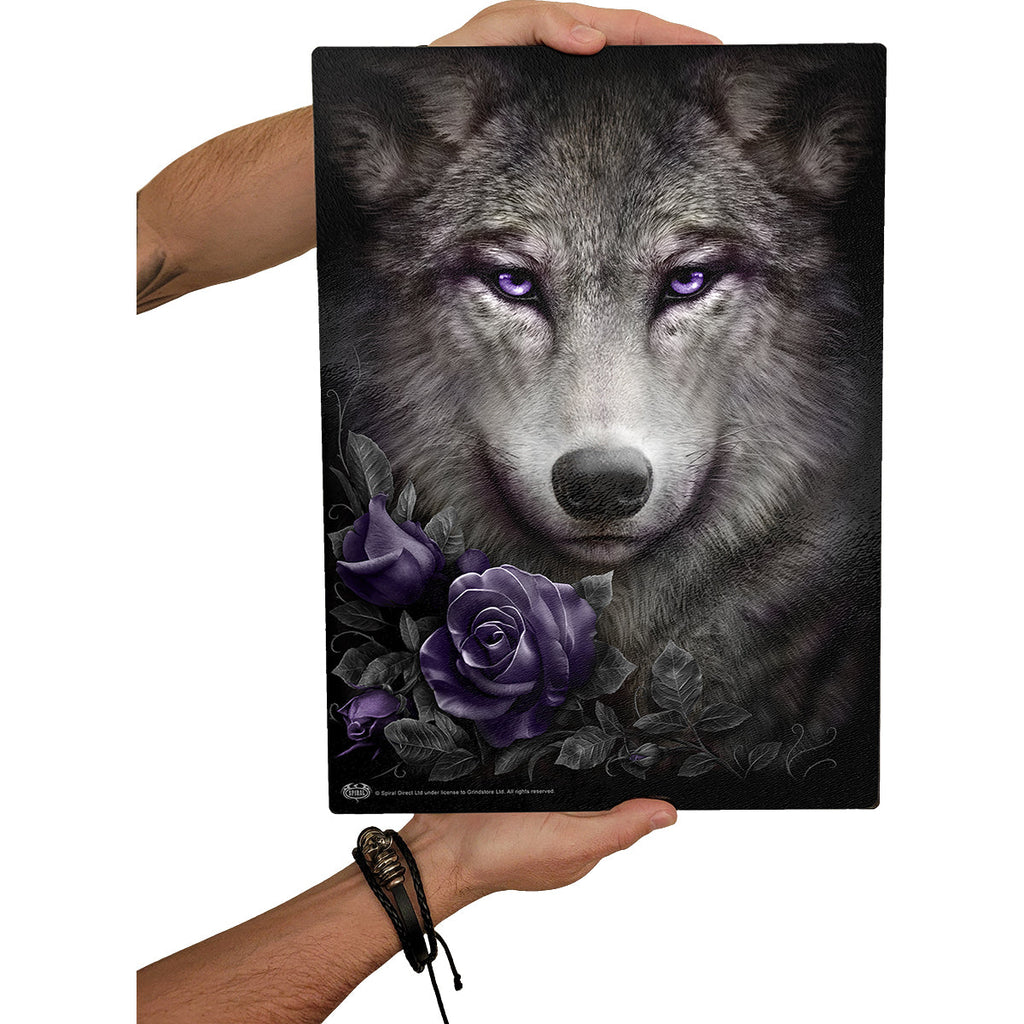 WOLF ROSES - Glass Chopping Board (Rectangular)