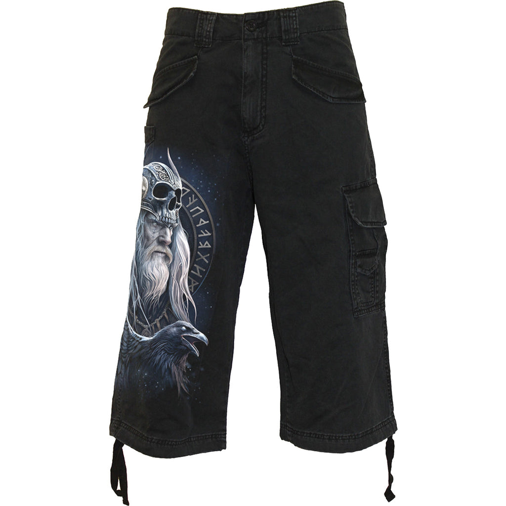 ODIN'S WARRIOR - Vintage Cargo Shorts 3/4 Long Black