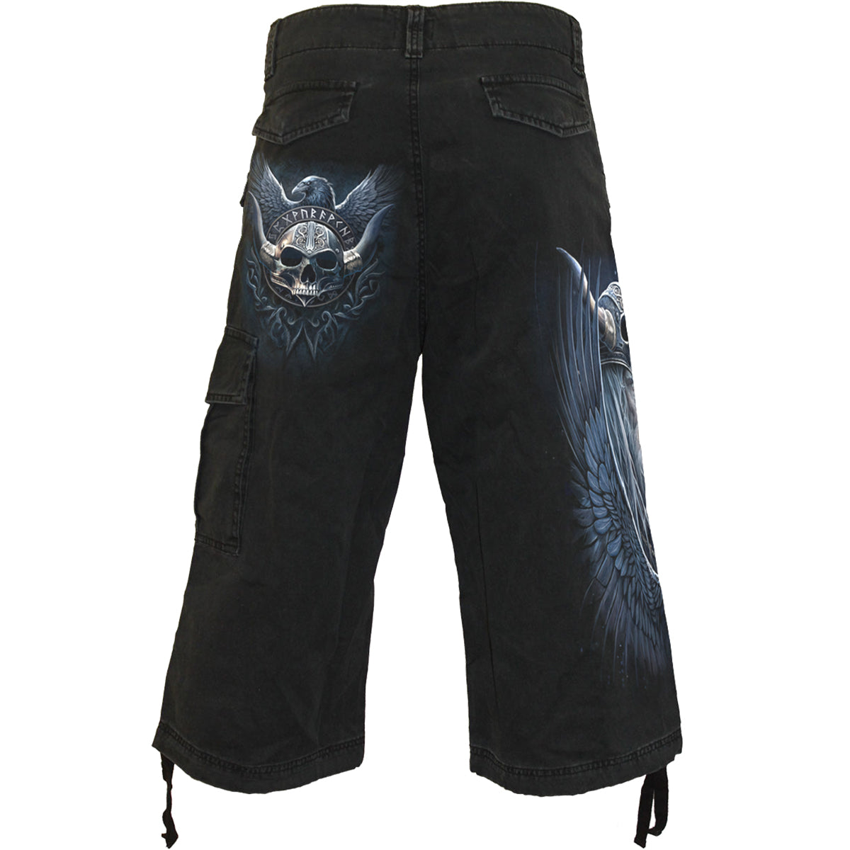 ODIN'S WARRIOR - Vintage Cargo Shorts 3/4 Long Black