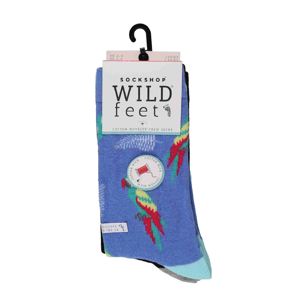3 Pack Ladies Jacquard Novelty Cotton Socks