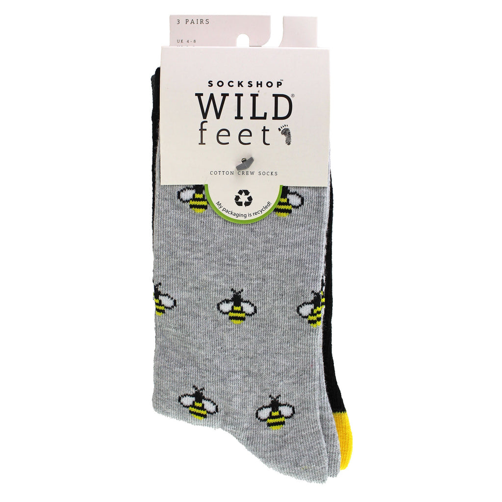 3 Pack Ladies Jacquard Novelty Cotton Socks