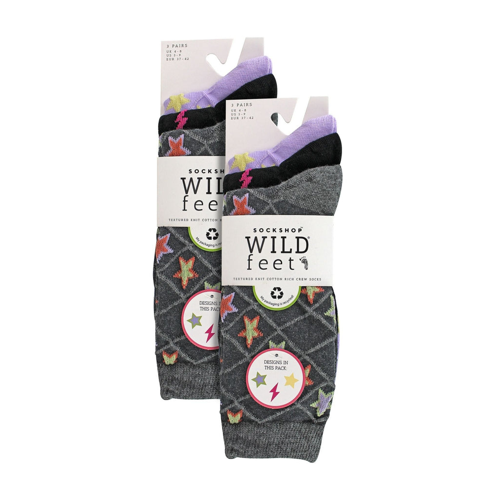 6 Pairs Ladies Multipack of Novelty Design Knitted Boot Socks | Autumn Socks