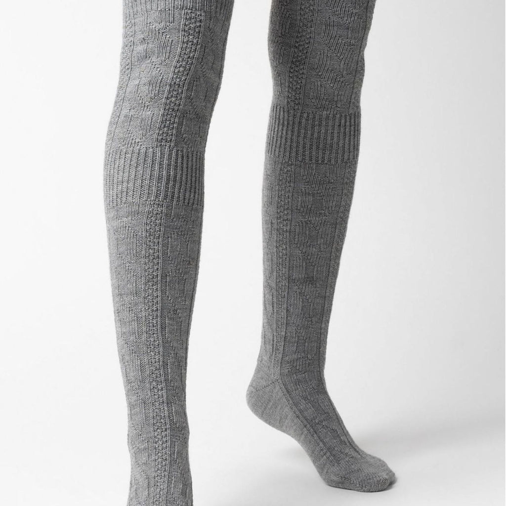 3 Pairs Ladies Extra Long Thigh High Over The Knee Wool Socks