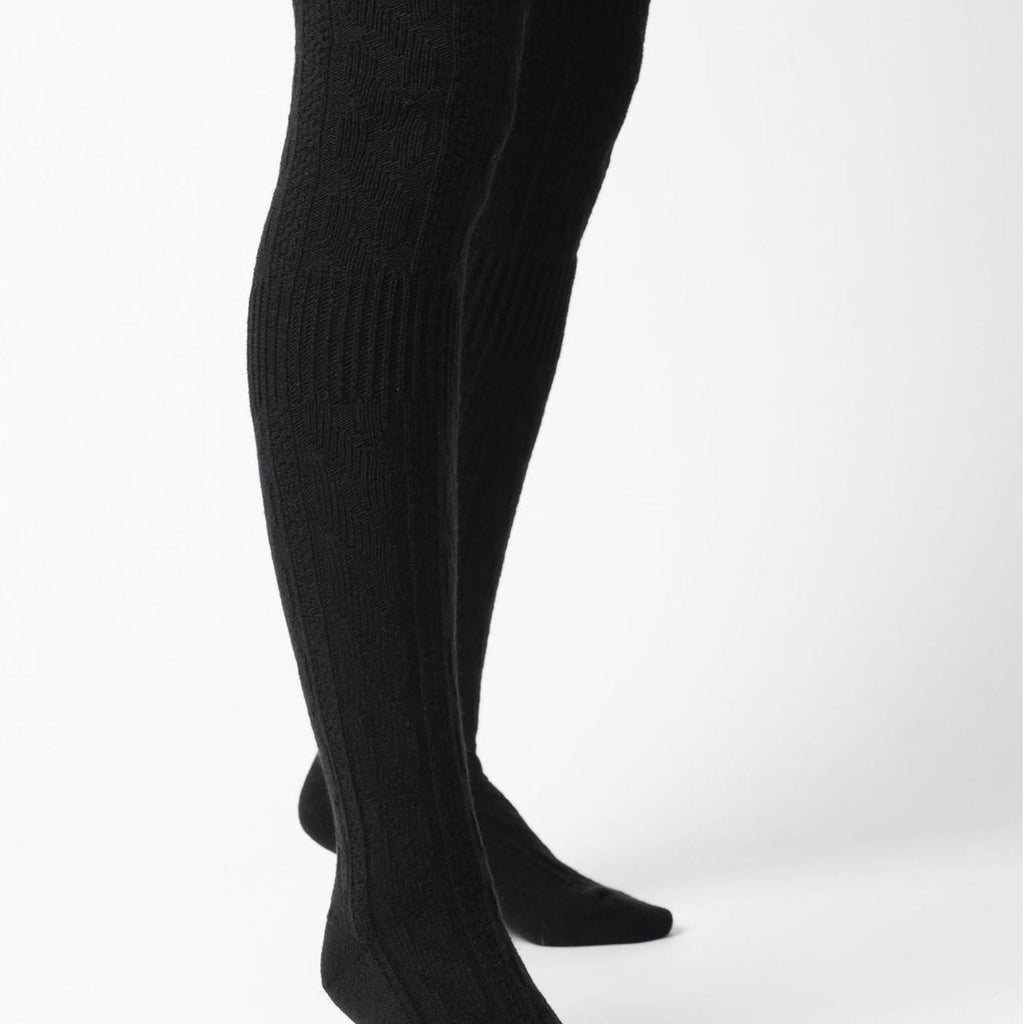 3 Pairs Ladies Extra Long Thigh High Over The Knee Wool Socks