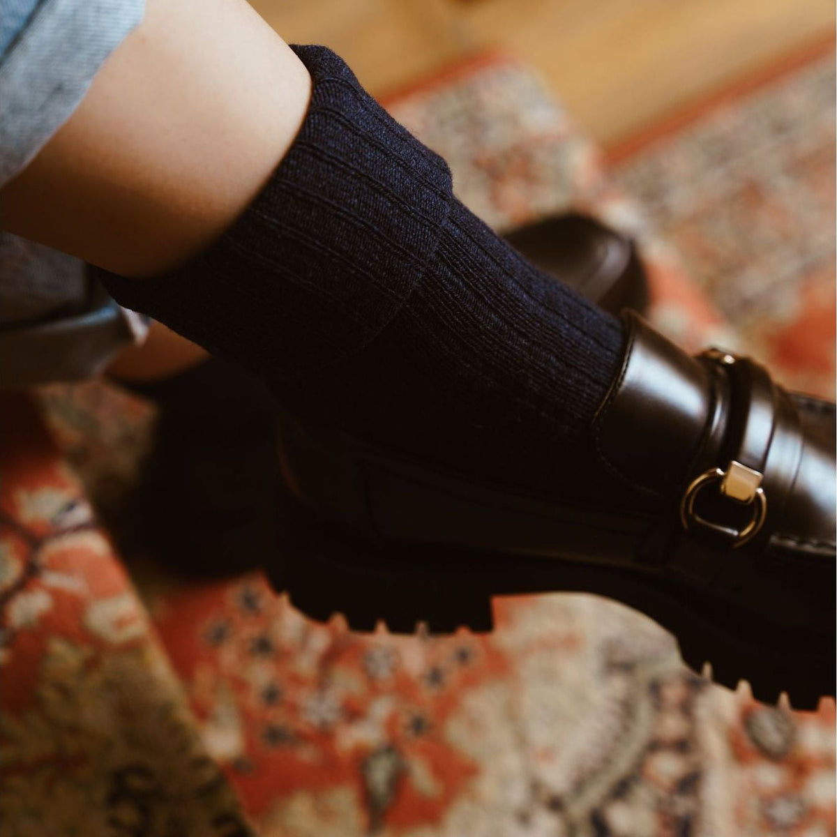 Knitted Design Ladies Wool Dress Socks for Winter