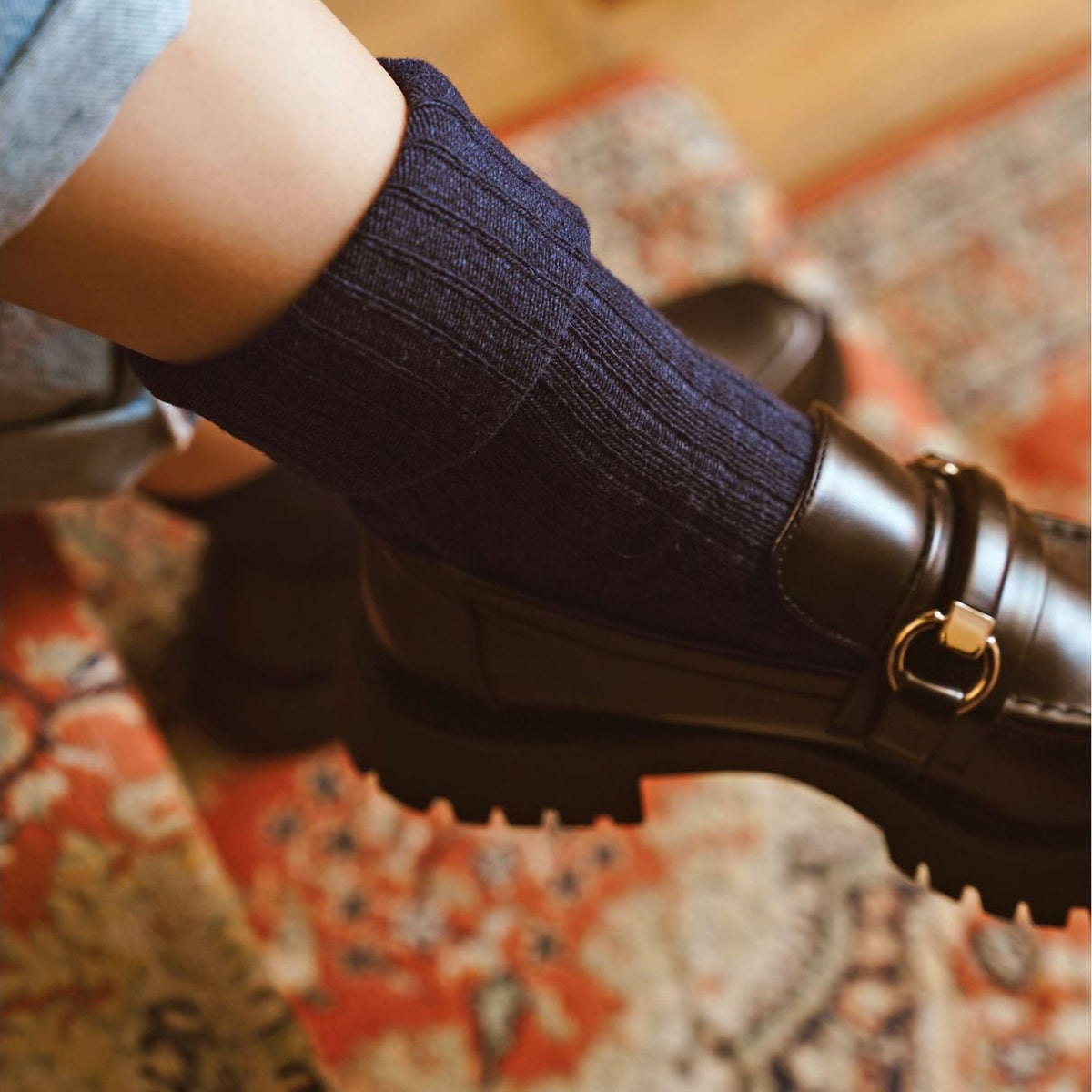Knitted Design Ladies Wool Dress Socks for Winter
