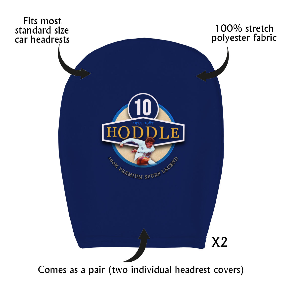 Totts Hoddle - Football Legends - Headrest Cover