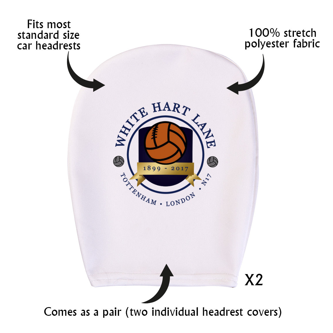 Totts White Hart Lane - Football Legends - Headrest Cover