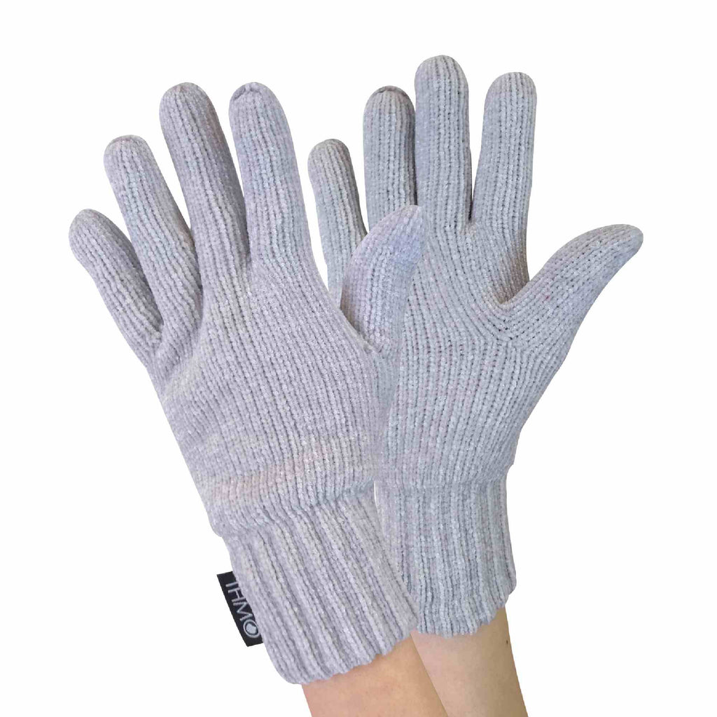 Ladies 3M Thinsulate Lined Chenille Thermal Beanie Hat & Gloves Set
