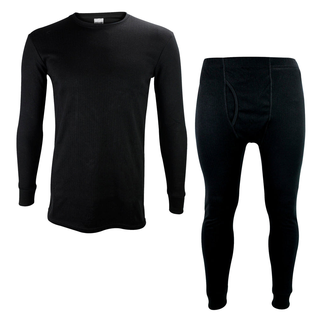 Mens Thermal Underwear Set | Fleece Lined Top & Long Johns Set