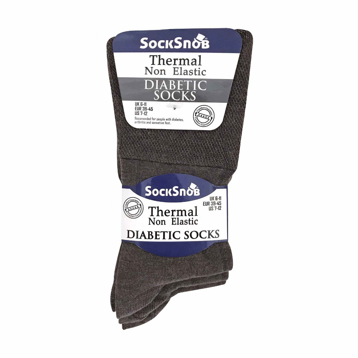 Mens Thin Non Elastic Thermal Diabetic Socks (Multipack Options)