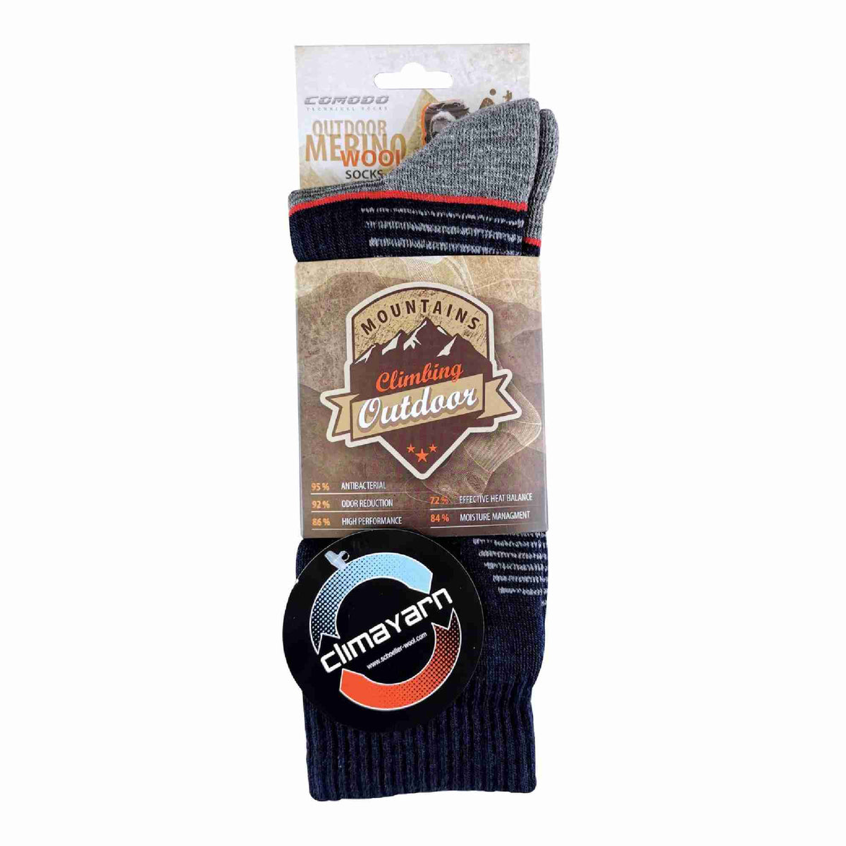 1 Pack Merino Wool Light Climacontrol Hiking Socks for Summer