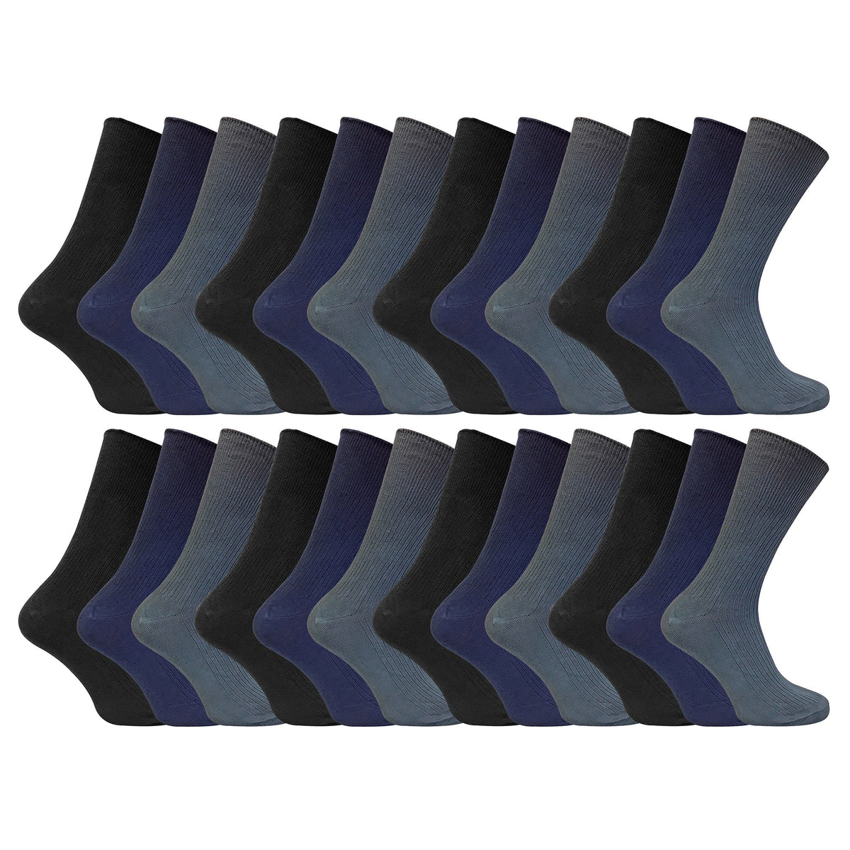 Mens Thin Soft 100% Cotton Non Elastic Dress Socks (Multipack Options)