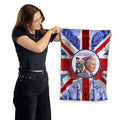 King Charles Coronation - Union Jack - Photo Flash - Lightweight, Microfibre Tea Towel