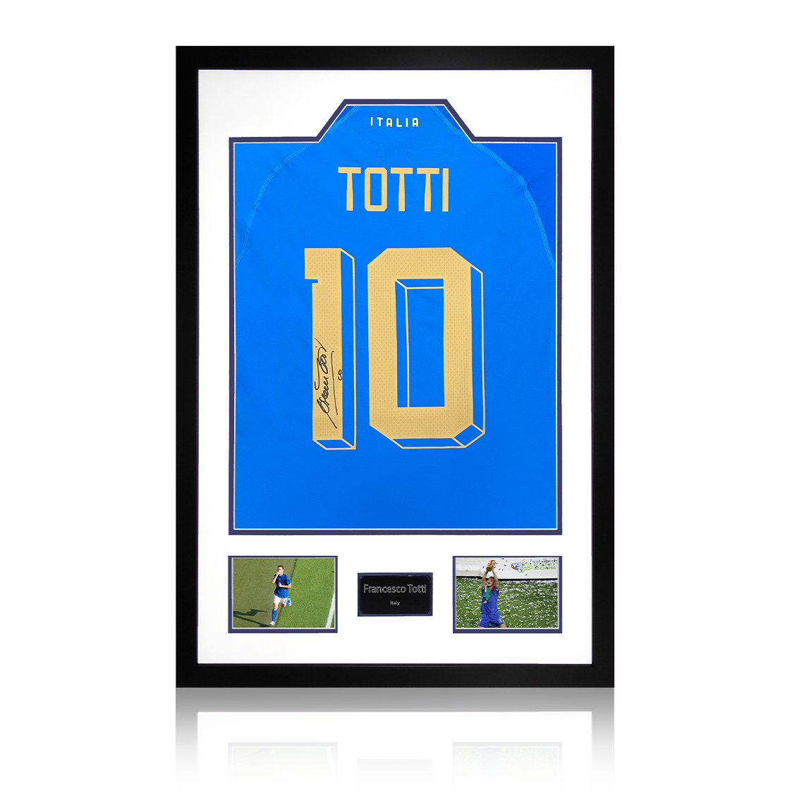 Francesco Totti Signed Italy Shirt Premium Frame