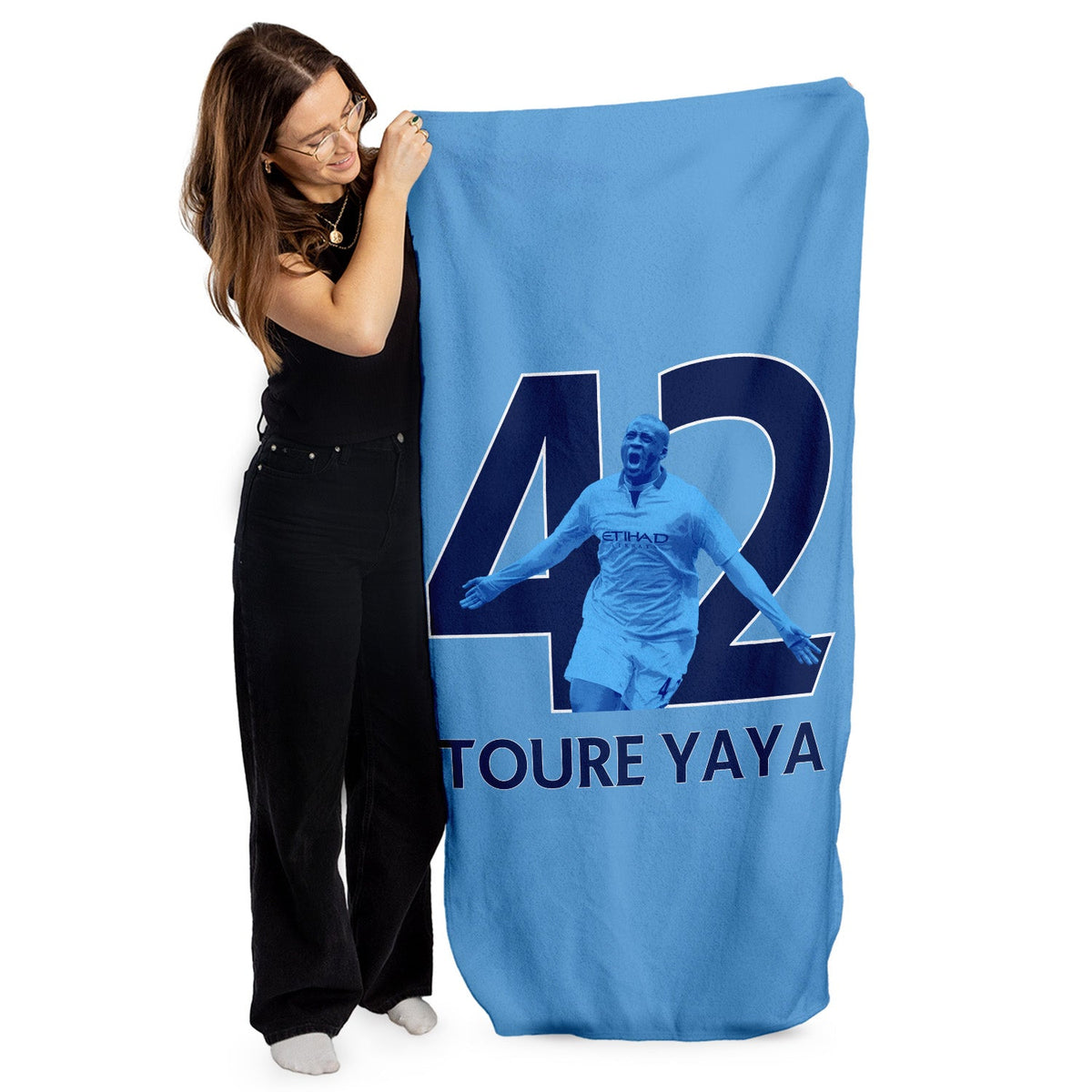 Manchester Blue - Toure 42 - Beach Towel - 150cm x 75cm