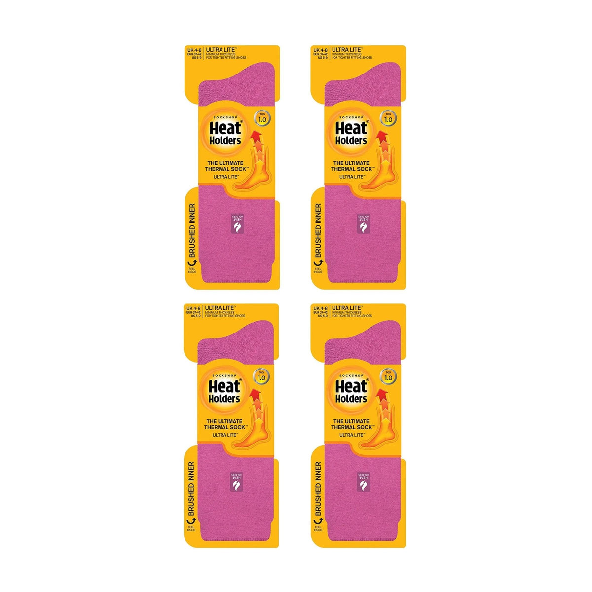 Ladies Ultra Lite Extra Thin 1.0 TOG Casual Thermal Socks (Multipack Options)
