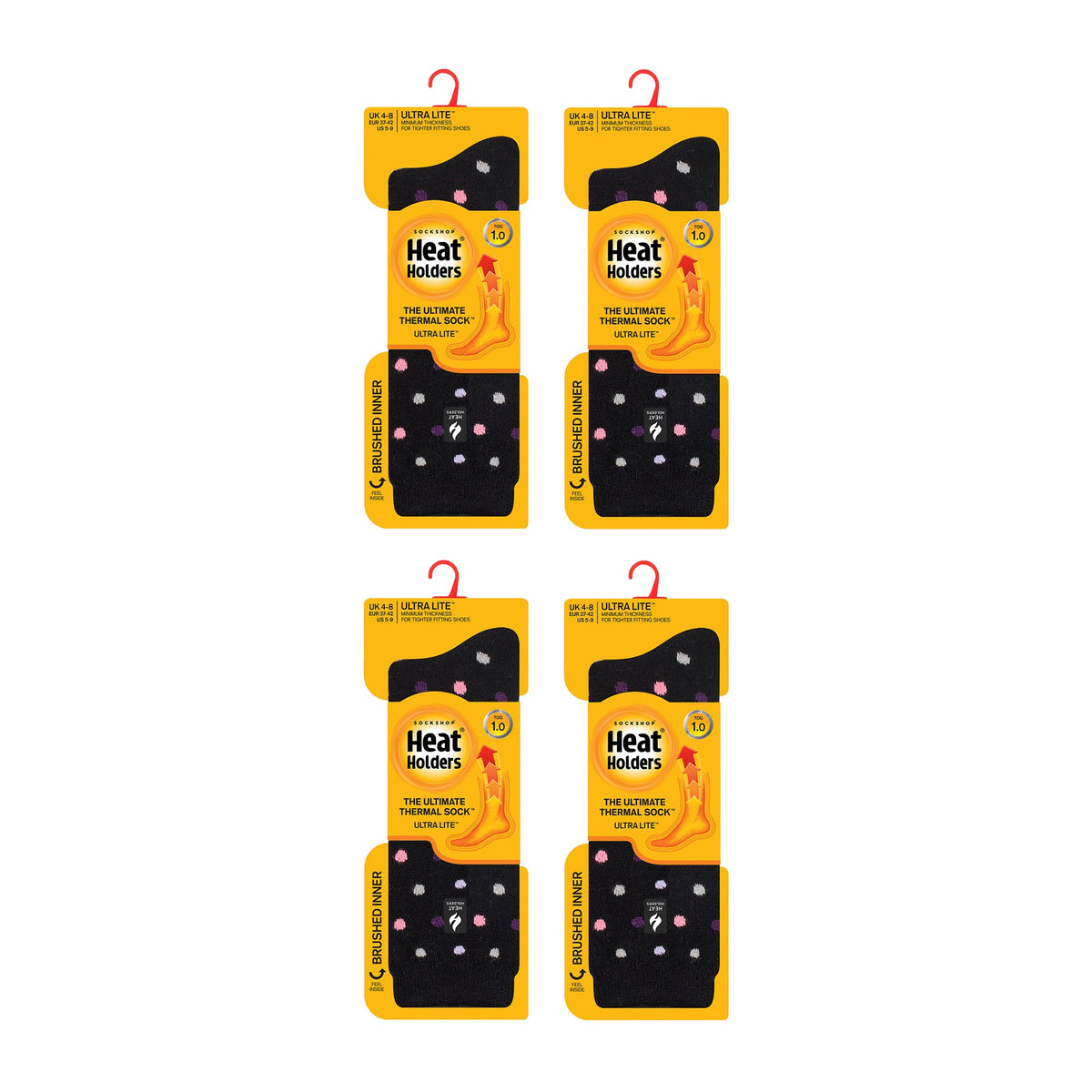 Ladies Ultra Lite Extra Thin 1.0 TOG Casual Thermal Socks (Multipack Options)