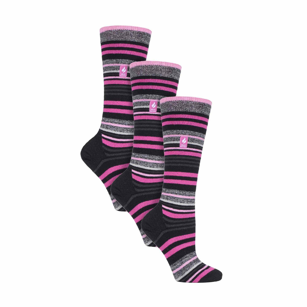 3 Pack Ladies Patterned Lightweight Thin 2.3 TOG Thermal Knee High Ski Socks
