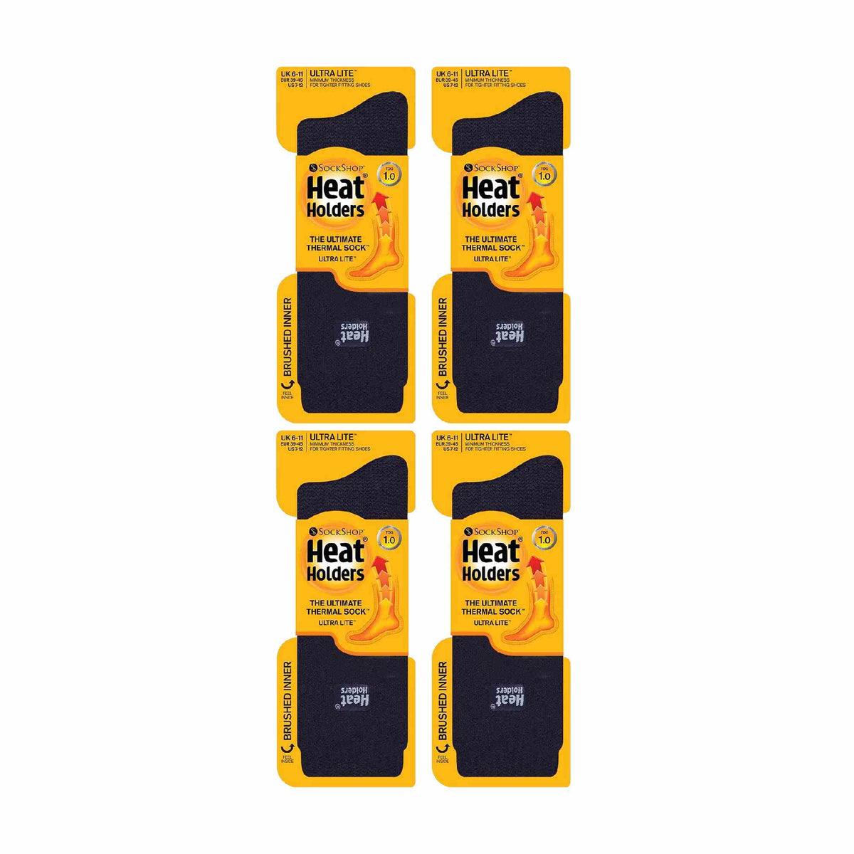 Mens Ultra Lite Extra Thin 1.0 TOG Casual Thermal Socks (Multipack Options)