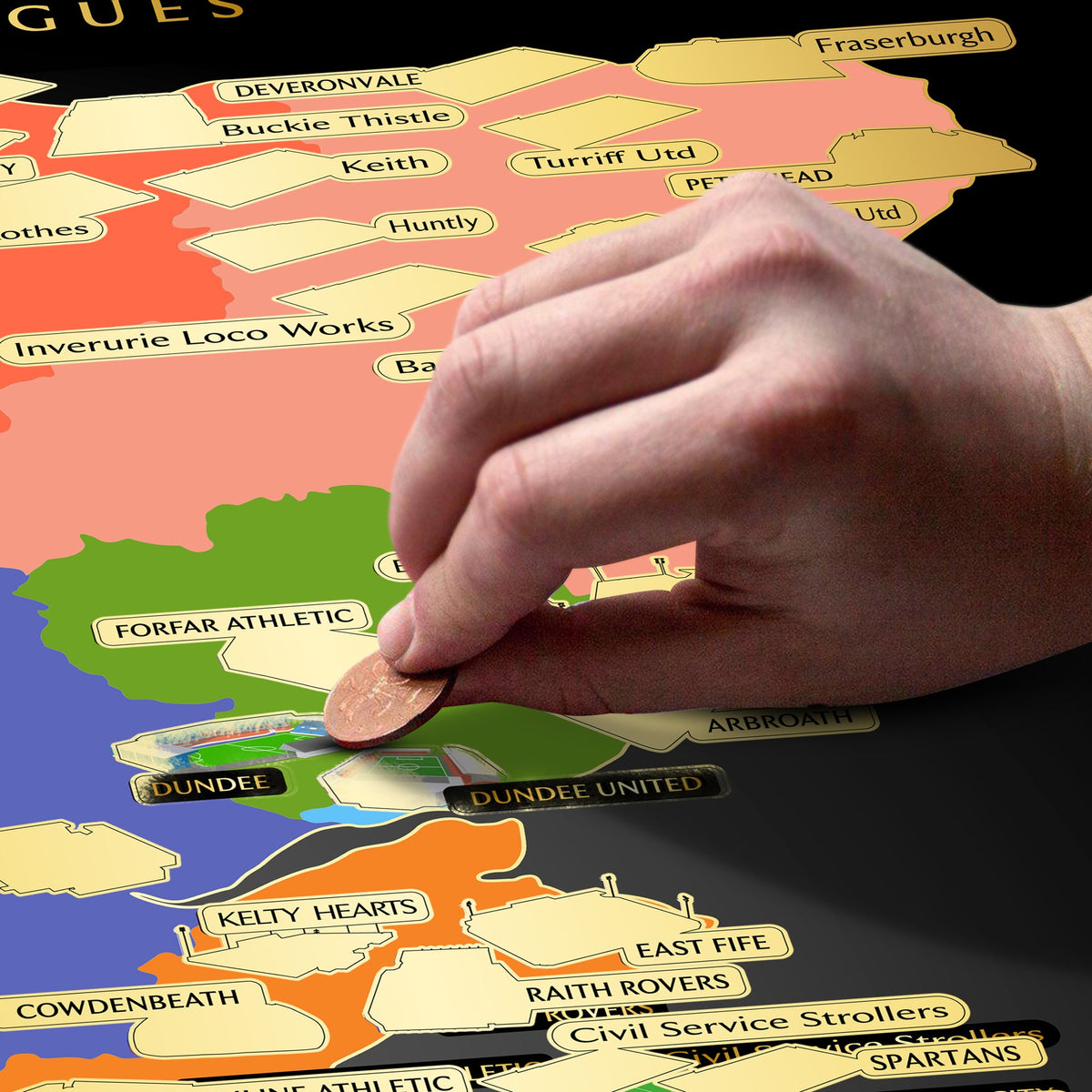 Scotland Football Stadium Scratch-Off Map