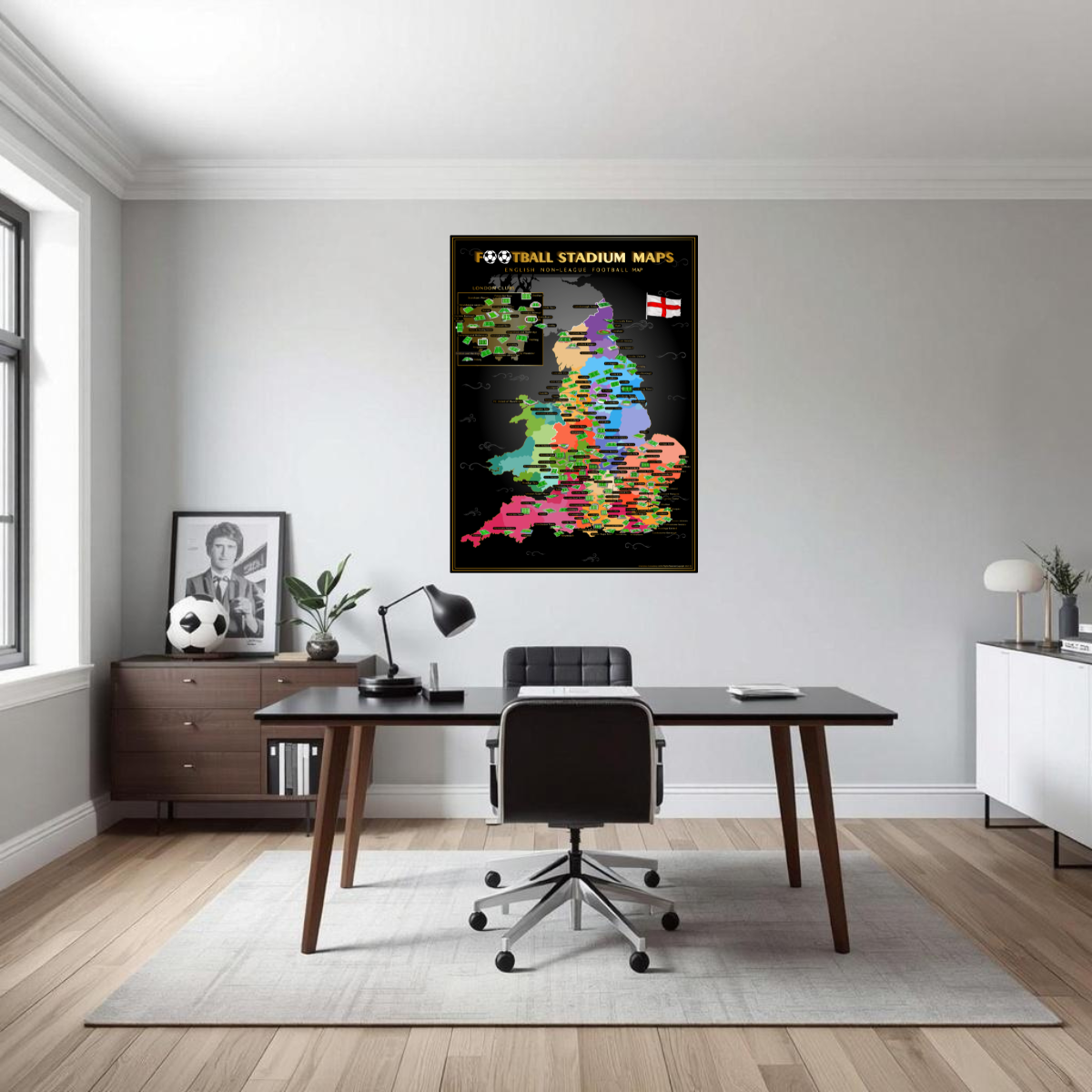 England Non League Football Stadium Scratch-Off Map