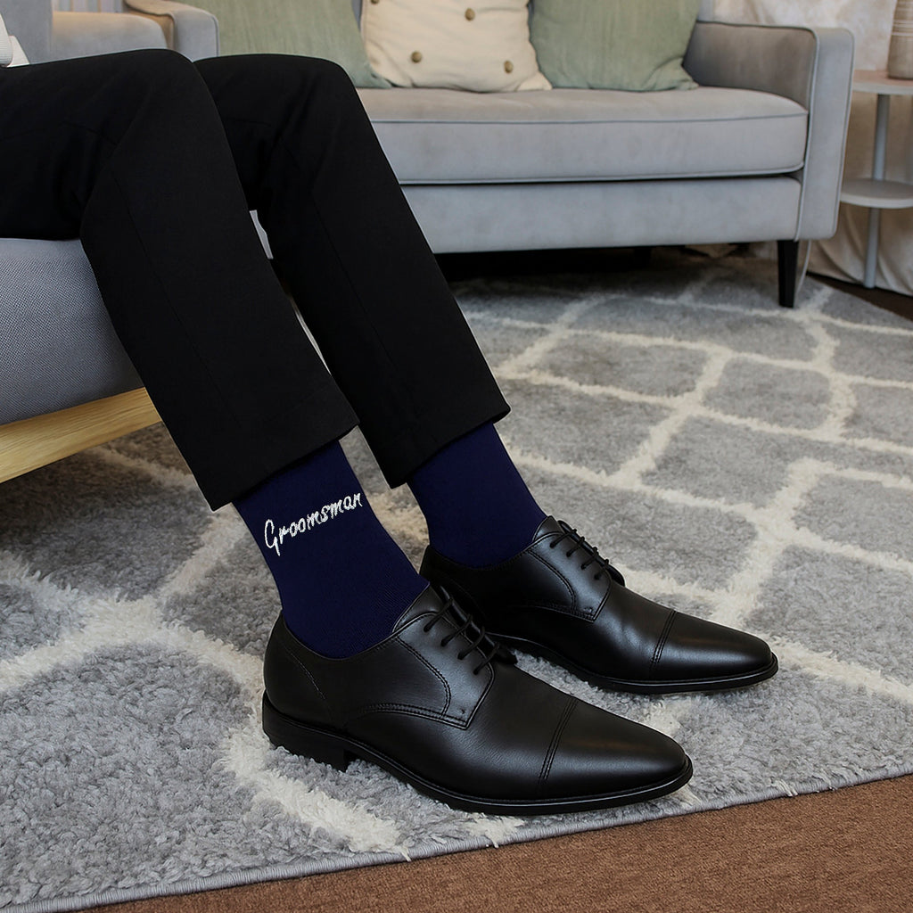 Mens Wedding Socks for Groom Groomsman Best Man Father of the Groom and Bride