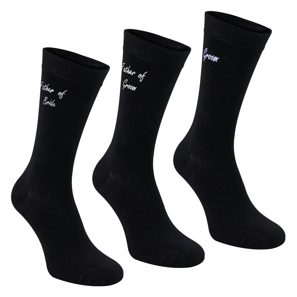 3 Pairs Mens Wedding Socks for Father of the Groom & Bride | Wedding Gift