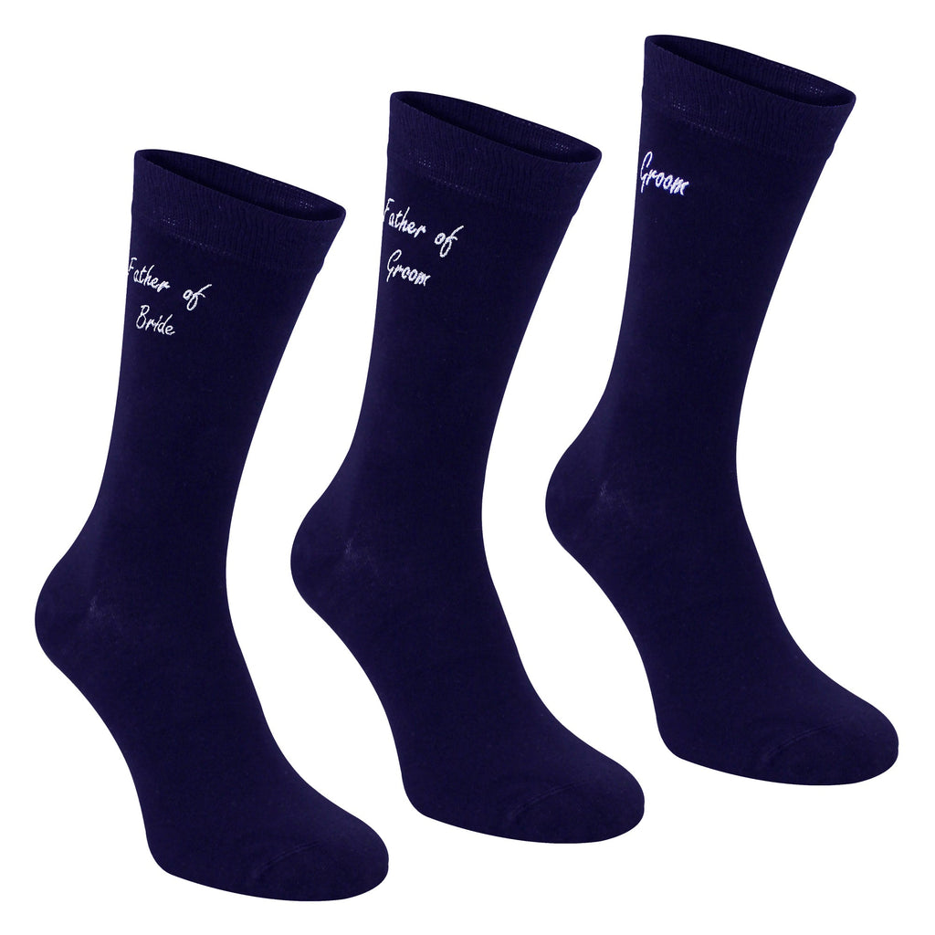 3 Pairs Mens Wedding Socks for Father of the Groom & Bride | Wedding Gift
