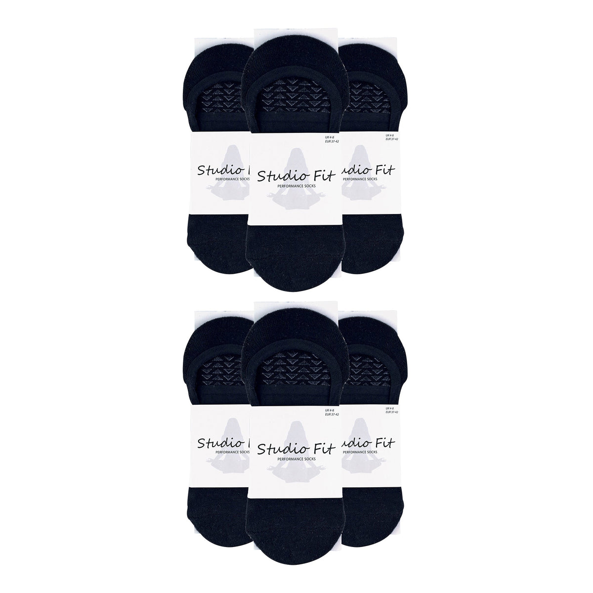 Ladies Cotton Non Slip Yoga Socks with Straps (Multipack Options)