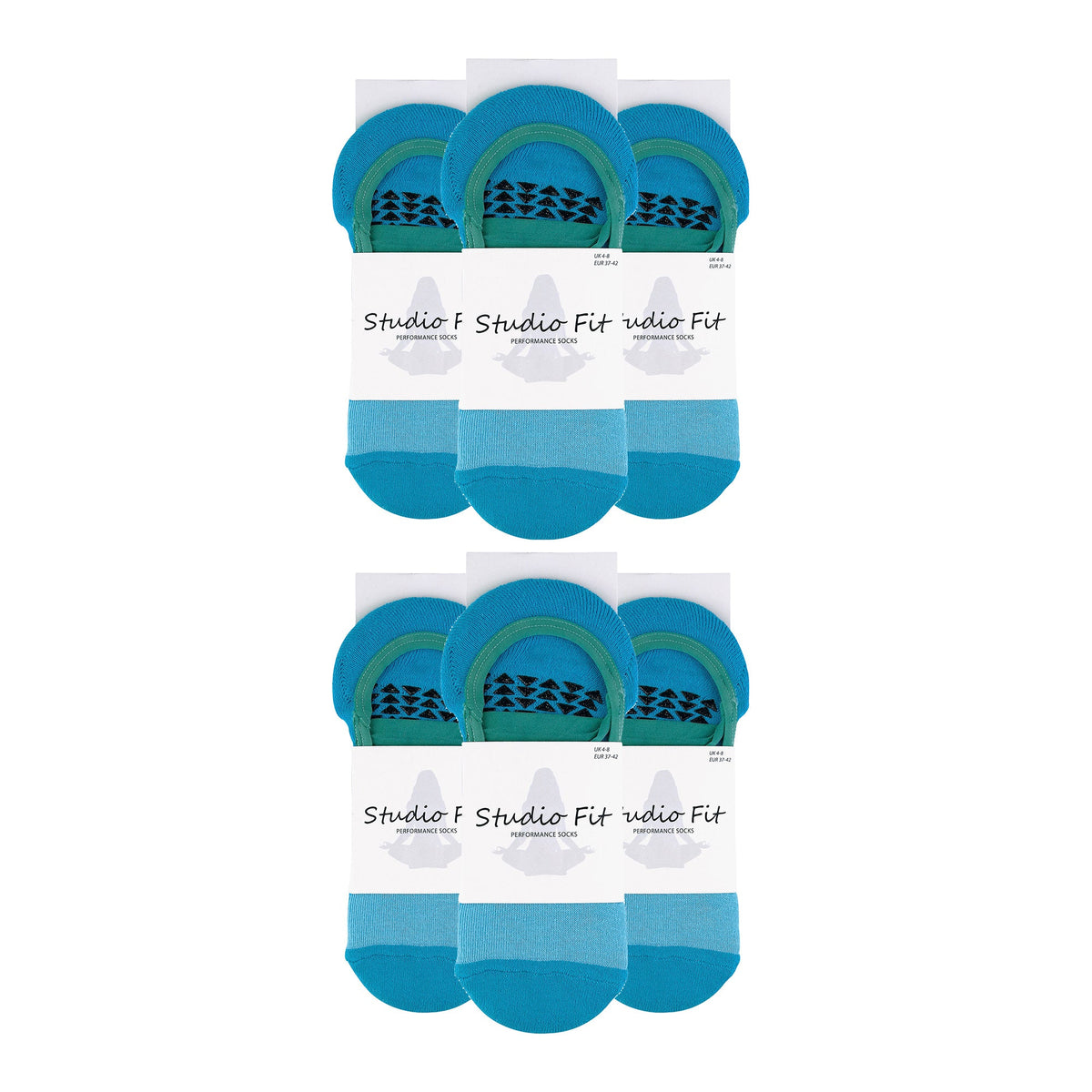 Ladies Cotton Non Slip Yoga Socks with Straps (Multipack Options)