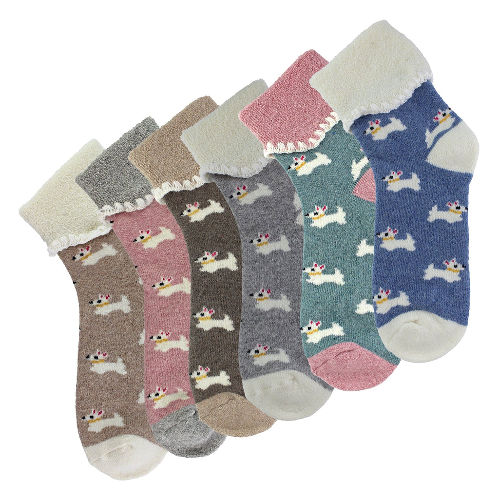6 Pairs Ladies Thick Warm Wool Bed Socks