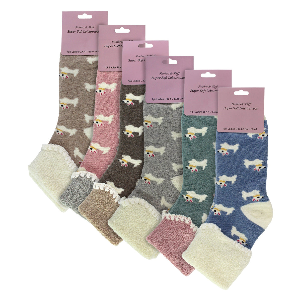 6 Pairs Ladies Thick Warm Wool Bed Socks