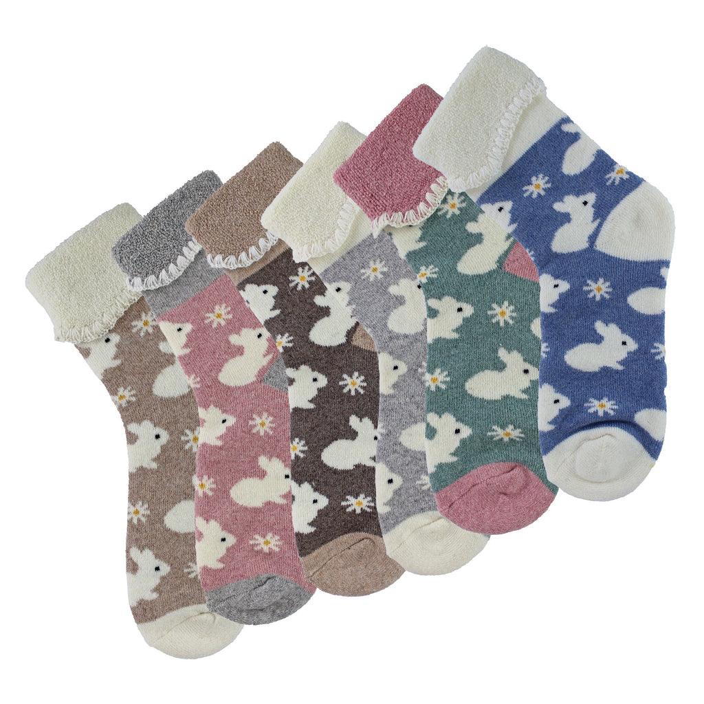 6 Pairs Ladies Thick Warm Wool Bed Socks