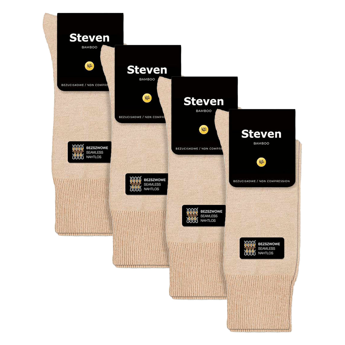 4 Pairs Mens Bamboo Sensory Socks - Soft Seamless All Day Comfort Socks