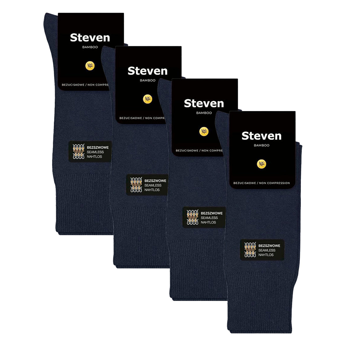 4 Pairs Mens Bamboo Sensory Socks - Soft Seamless All Day Comfort Socks
