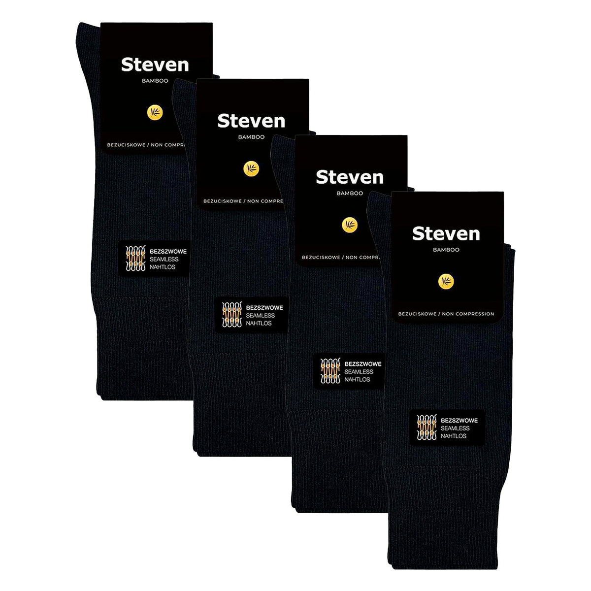 4 Pairs Mens Bamboo Sensory Socks - Soft Seamless All Day Comfort Socks